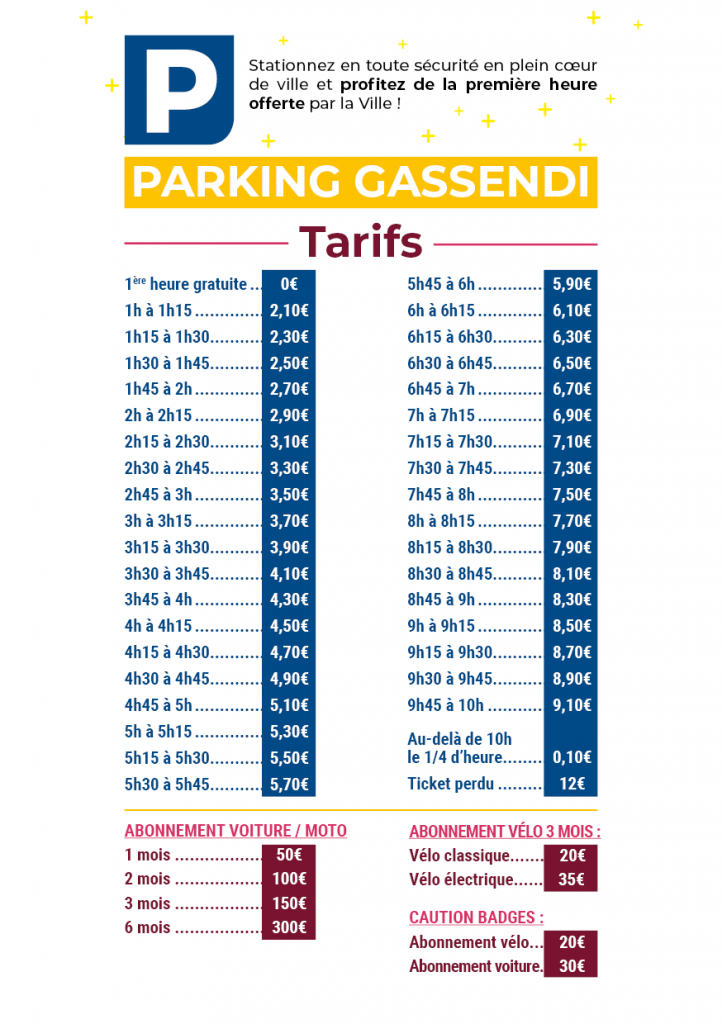 Prix parking Gassendi